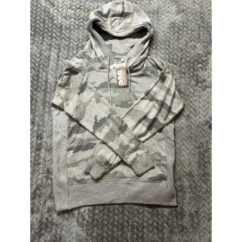 Turnrows Grey Camo Hoodie Pullover Sweatshirt Mens Small NWT 0525